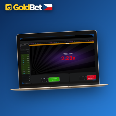 Aviator a crash hry s rostoucím multiplikátorem v Goldbet Casino aplikaci