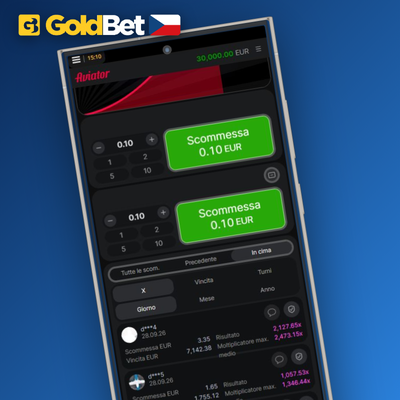 Ikona auto-bet se symbolem mince pro sérii automatických sázek v Goldbet Casino Aviator