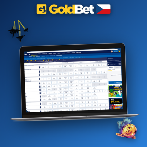 Goldbet Casino desktopový klient otevřený na notebooku a stolním PC s herní lobby