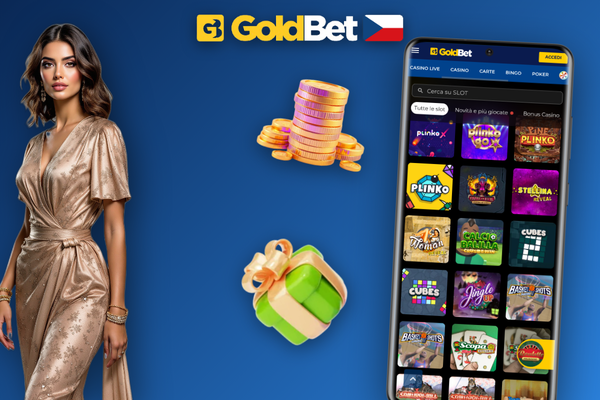Herní lobby Goldbet Casino s tituly od Pragmatic Play, Evolution a NetEnt v aplikaci