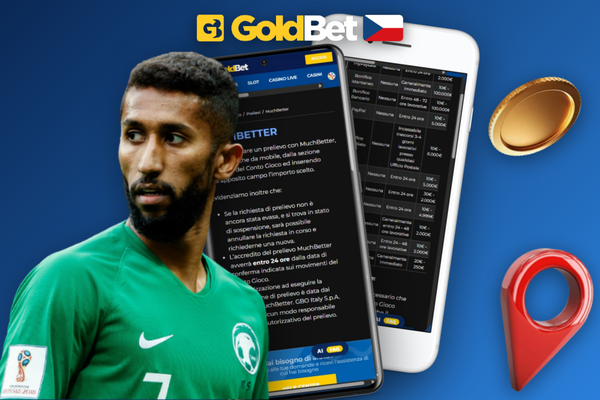 Mobilní pokladna Goldbet Casino s formulářem pro výběr výhry