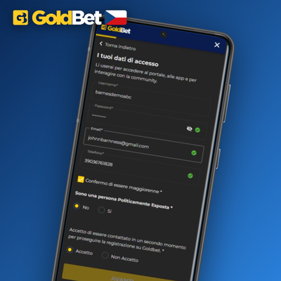 Goldbet Casino registrace přes telefon – ověření totožnosti SMS kódem