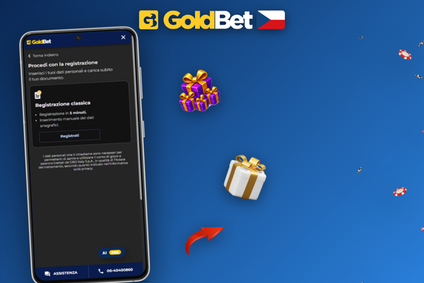 Goldbet Casino uvítací bonus po dokončení registrace – čtyři vklady